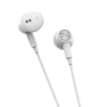Beline USB-C in-ear-hörlurar med mikrofon och fjärrkontroll, vit