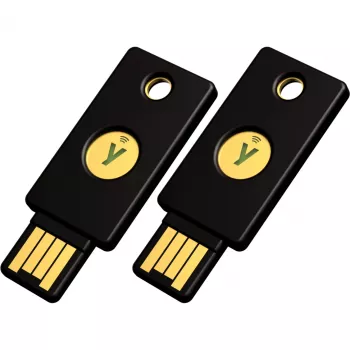 YubiKey 5 NFC säkerhetsnyckel 2-pack (svart/guld, USB-A & NFC)