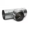Förzinkat stål skorstensdrag T-rörskoppling 107mm x 160mm 90°