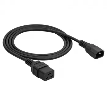 Akyga AK-UP-02 serverförlängningskabel IEC C14 till IEC C19, 3 x 1 mm², 1,8 m, svart