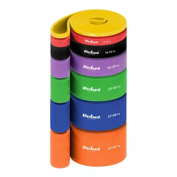 REBEL ACTIVE Power Band PT-S7 TPE motståndsbandsset, 7 band, 4-82 kg, bärväska