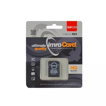 IMRO 32GB microSDHC minneskort med SD-adapter, Class 10 UHS-I U1 A1, upp till 80MB/s