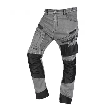 NEO TOOLS denimarbetsbyxa med Oxford-förstärkningar, grå, storlek XXL (81-360-2-XXL)