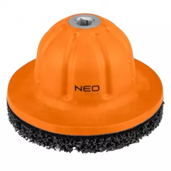 NEO TOOLS 11-136 navrengöringsskivset, 150 mm, 1/2 inch drivning, non-woven slipskiva för rostborttagning