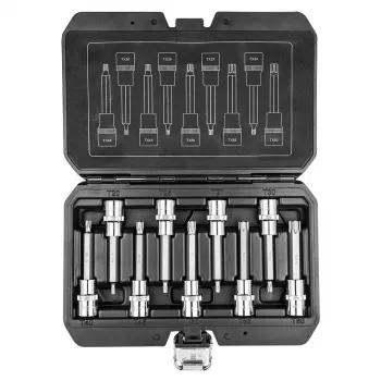 NEO TOOLS torxbits på hylsnyckel 100 mm, 9-delat set