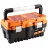NEO TOOLS 18 verktygslåda TOP-84-102 | konsolorganizer med 2 fack och metallspännen