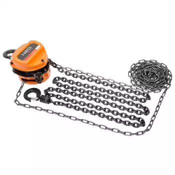NEO TOOLS 1 ton 3 m manuellt kedjelyft med 6 mm lastkedja och dubbelspärrhakebroms