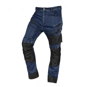 NEO TOOLS 81-360-1-XXXL herrdenimarbetsbyxa med Oxford-förstärkningar, marinblå, storlek XXXL