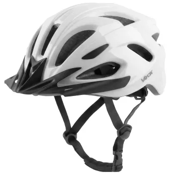 Vayox Speed cykelhjälm glansig vit med LED-ljus, storlek L (58-61 cm) VA0425WGL