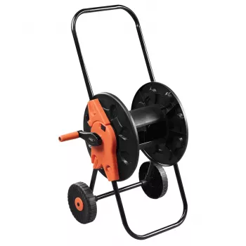 NEO TOOLS trädgårdsslangvagn med slangvinda, plast, 60 m 1/2 inch kapacitet, grå/orange