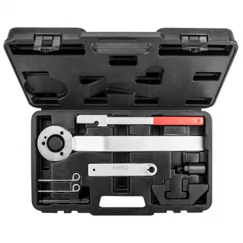 NEO TOOLS verktygssats för kamtidsinställning på BMW, Land Rover, Opel dieselmotorer (M41, M47, M57, TD4, TD6, X25DT, Y25DT) – sats med 15–20 delar i plastlåda
