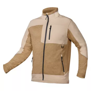 NEO TOOLS softshellsweatshirt OUTDOOR, beige, storlek M – vindtät, vattenavvisande, andningsbar