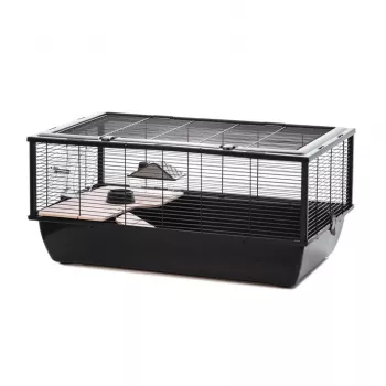 INZ INTER-ZOO Bob + Wood smådjursbur svart 780x480x360 mm