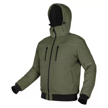 NEO TOOLS isolerad jacka med huva Outdoor, grön, storlek XL