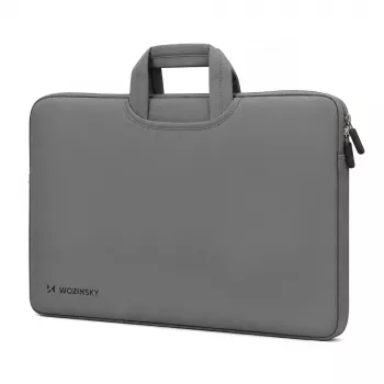 Wozinsky WNT-17G 17,3-tums neoprenlaptopfodral med infällbart handtag – grå