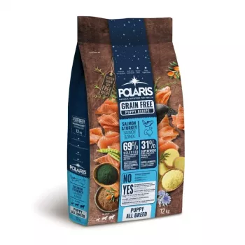 POLARIS valptorr foder med lax och kalkon, spannmålsfri, 12 kg påse