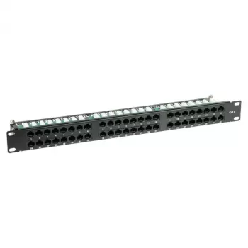 DELTA ENERGY SYSTEMS PP-48/RJ/6C 48-portars Cat6 UTP-patchpanel, 1U 19 inch rackmontering, svart