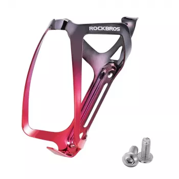 Rockbros RKL02 aluminium cykelvattenflaskhållare - svart/röd