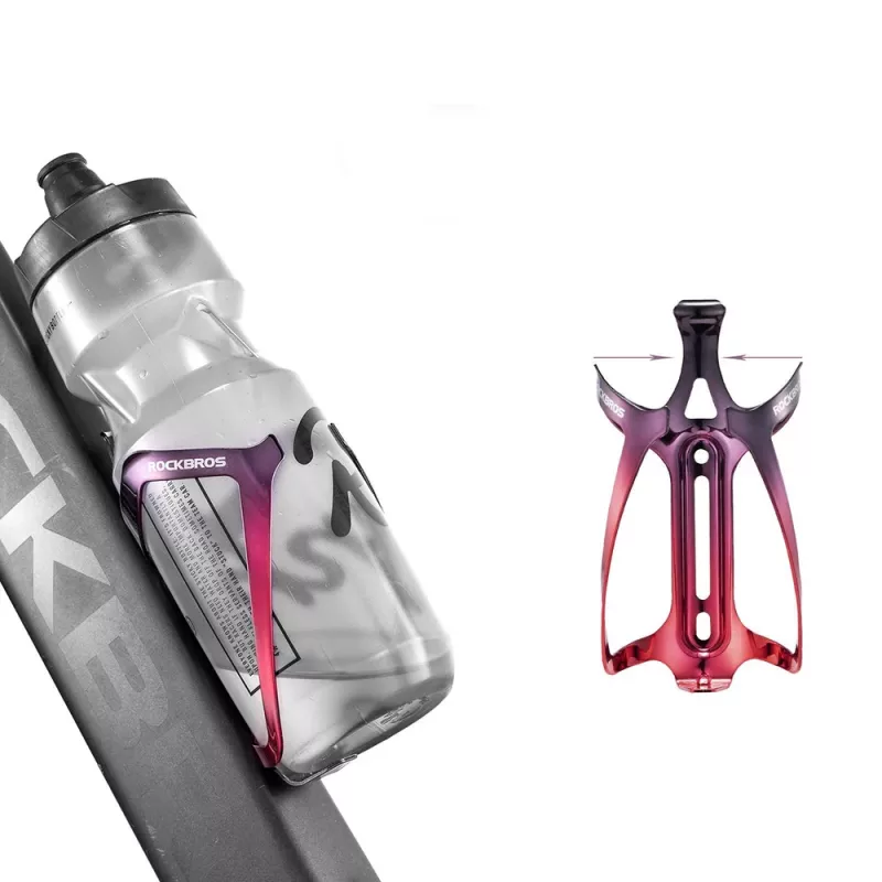 Rockbros RKL02 aluminium cykelvattenflaskhållare - svart/röd