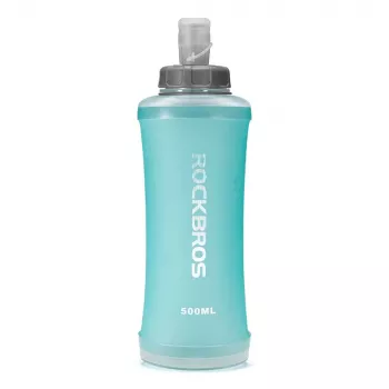 ROCKBROS Soft Flask 500 ml ljusblå – hopfällbar TPU-dryckflaska för löpning