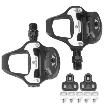 RockBros LP-R LOOK KEO-kompatibla skoplattor för racercykel – svart, 6° float, nylonkomposit, med monteringsmaterial