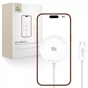 TECH-PROTECT A54 magnetisk MagSafe trådlös laddare 25W Qi2.2 vit