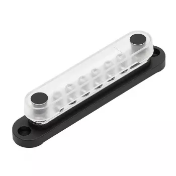 Busbar Solvian 48V 150A – 4-bult förtennad kopparströmfördelningsblock för DC-system