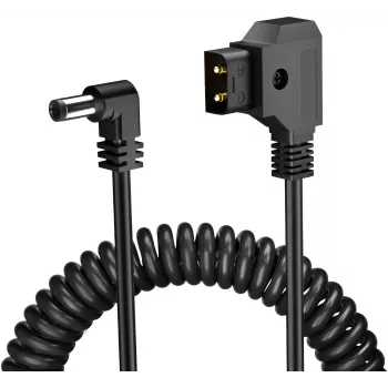 Newell D-Tap till DC 5,5x2,5 mm spiralkabel, 90 cm, svart