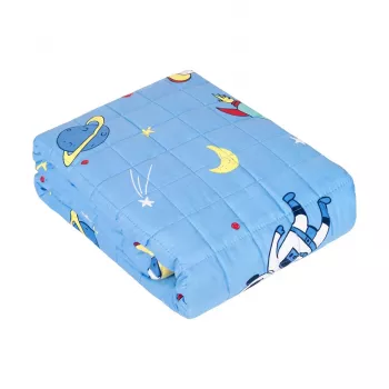 REBEL PREMIUM viktfilt för barn, 100% bomull, kosmosmönster, 100x150 cm, 4 kg