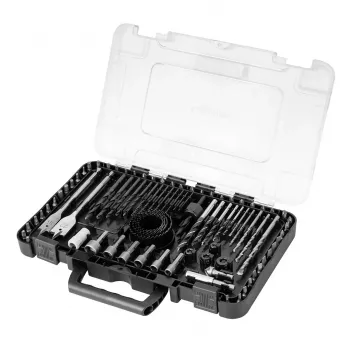 GRAPHITE 90-delars hylsnyckel- och borrsats med spärrhandtag, metrisk, kromvanadinstål