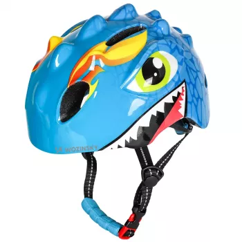 Wozinsky barncykelhjälm, drakmotiv, lättvikt, 50-54 cm, blå