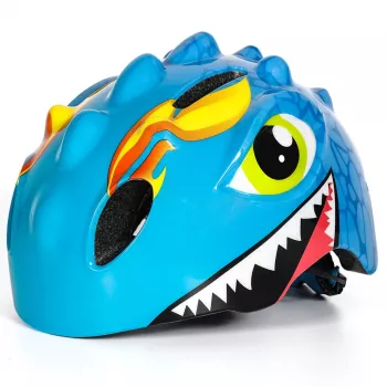 Wozinsky barncykelhjälm, drakmotiv, lättvikt, 50-54 cm, blå