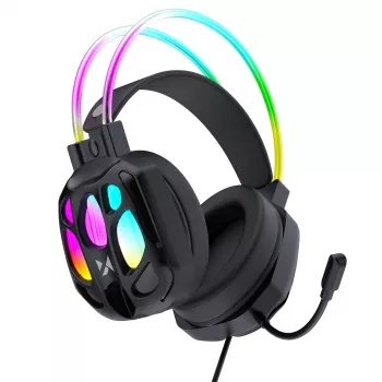 Wozinsky WSG-1118 kabelanslutet gaming-headset med RGB-belysning och mikrofon – svart