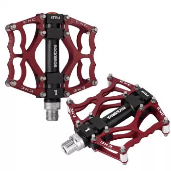 ROCKBROS JT201012LR 2010-12L aluminiumplattformspedaler för cykel – röd