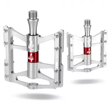 ROCKBROS JT410 4.10 platta plattformspedaler för cykel med 4 lager – silver