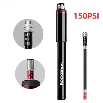 Rockbros SMART-B minipump för cykel 150 PSI Presta Schrader-ventil svart