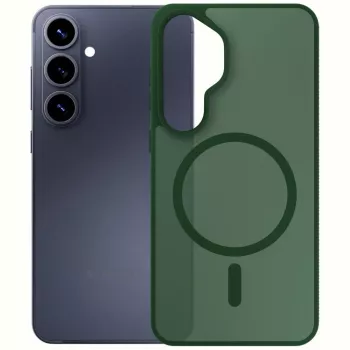 3MK PROTECTION Smoke MagCase för Samsung Galaxy S26 – grönt genomskinligt matt bakskal med MagSafe, stötskydd, anti-gulning