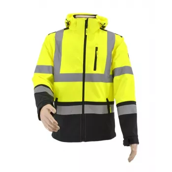 AWTOOLS softshelljacka T3 med hög synbarhet, reflekterande, svart, storlek S