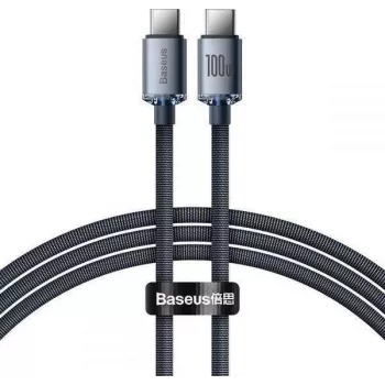 Baseus Crystal Shine USB-C till USB-C kabel 100W PD 1,2m svart
