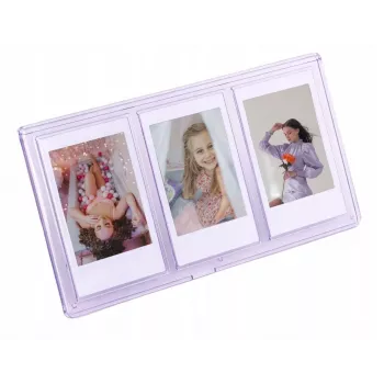 LOVEINSTANT stående trippel fotoram för Instax Mini och Zink 2x3 tums utskrifter – lila