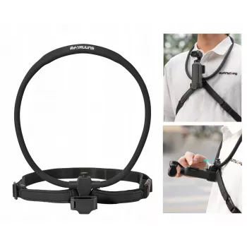 SUNNYLIFE flexibelt nackfäste för DJI Osmo Pocket 3/4, POV-actionkameror, svart