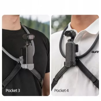 SUNNYLIFE flexibelt nackfäste för DJI Osmo Pocket 3/4, POV-actionkameror, svart