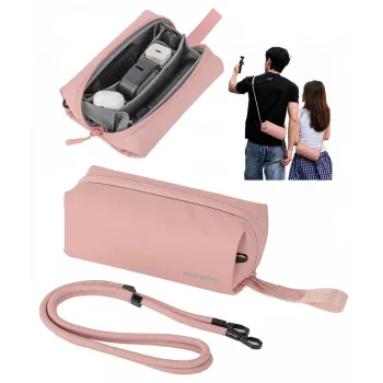 SUNNYLIFE hårt skal bärväska organizer för DJI Osmo Pocket 3, Insta360 X5 & Go 3s – rosa