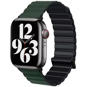 Beline Magnetic Pro armband för Apple Watch 42/44/45/49 mm svart/grön