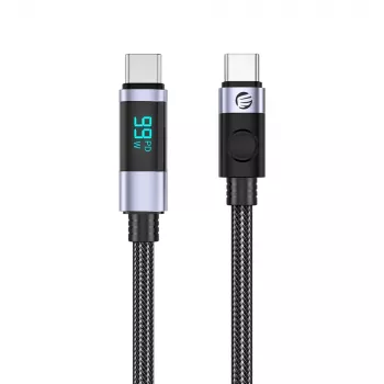 ORICO LDC2C USB-C till USB-C PD 100W kabel med LED-indikator, 480 Mbps, 2 m, 2-pack, svart