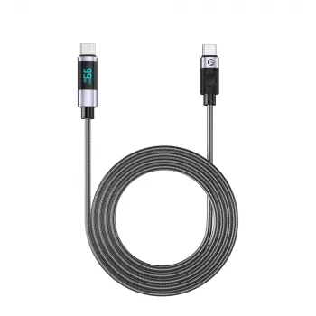 ORICO LDC2C USB-C till USB-C PD 100W kabel med LED-indikator, 480 Mbps, 2 m, 2-pack, svart