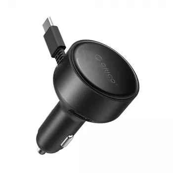 ORICO FC-60-2C 60W upprullningsbar USB-C billaddare - svart