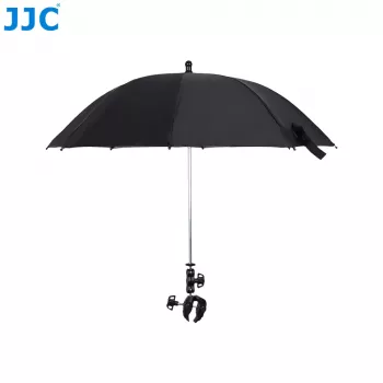 JJC kameraparaply med Super-Clamp-hållare, 63 mm käftöppning, 1/4 inch & 3/8 inch gänga, svart