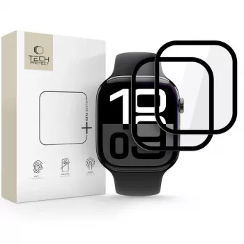 Tech-Protect Glass Flex+ skärmskydd för Apple Watch 10/11 (46 mm) 2-pack svart