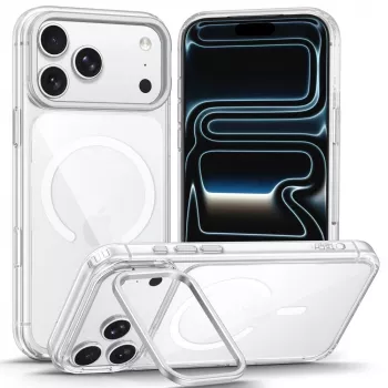 TECH-PROTECT MAGSTAND MagSafe Clear Case för iPhone 17 Pro / 18 Pro med fällbart stativ